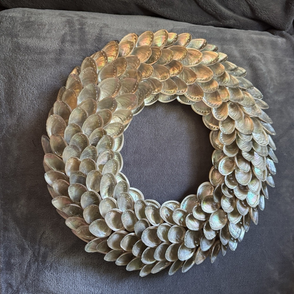 16" Abalone Shell Wreath Mother of Pearl Coastal Wall Decor Philippines